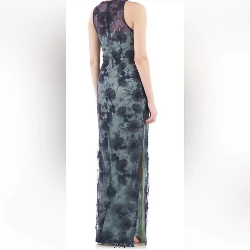 NWOT JS Collections CARTER HALTER COLUMN GOWN SZ 2 - Picture 2 of 8